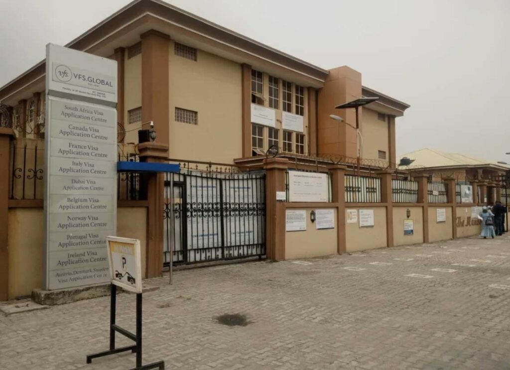 How to Apply for Norway Tourist, Visit & Business Visa from Nigeria 2026: Requirements, Fees, Timeline Front view of VFS Global Lagos office for Norway visa application in Lagos, Nigeria
